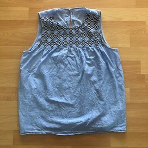 J. Crew factory crosshatch embroidered shell